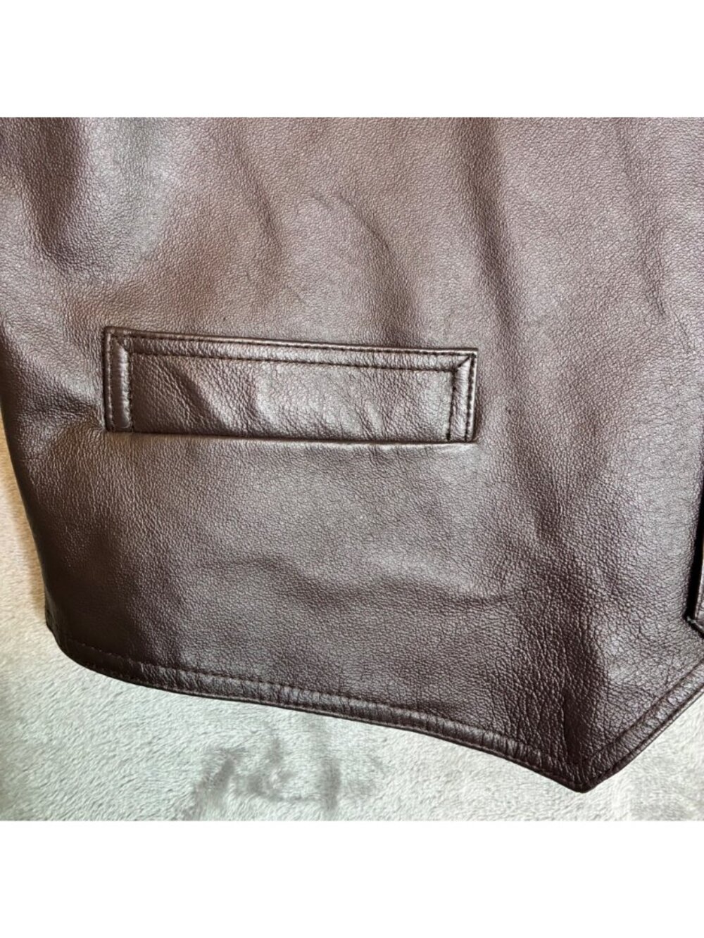 Silver Rider Mens Brown Leather Vest XL Snap Front Pockets Western Style NWT - Picture 5 of 7